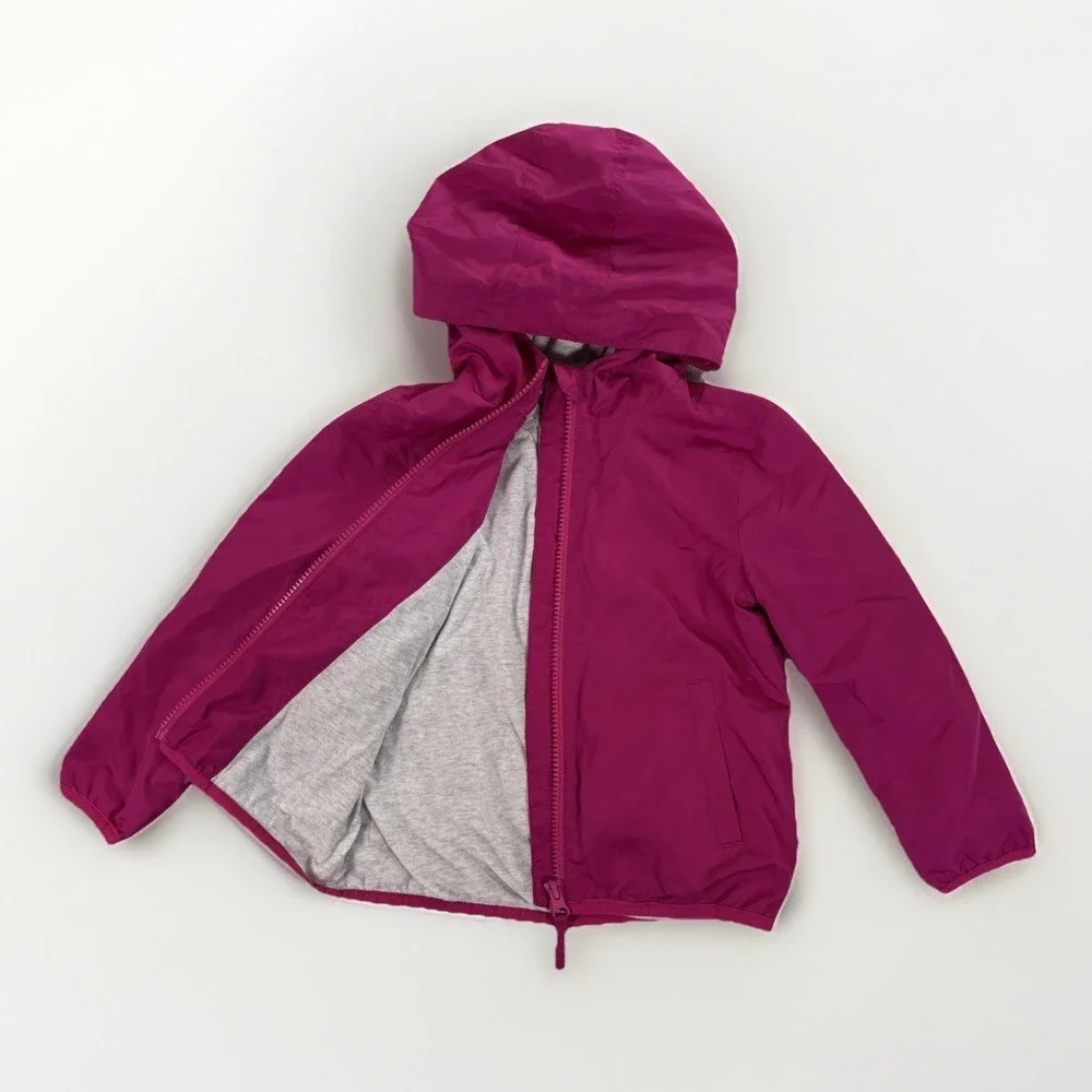The Children's Place Windbreaker Kids 4T Magenta Purple Hooded Jacket Outerwear